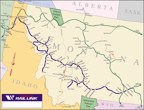 Montana Rail Link Route Map